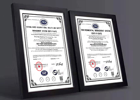 Hongfeng sai ISO-johtamisjärjestelmän sertifikaatin
